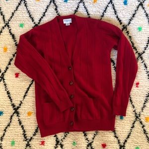 Cherry Red Grandpa Cardigan